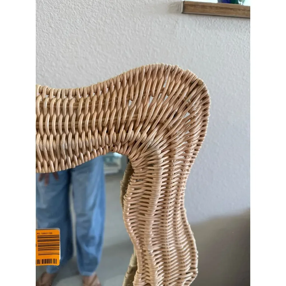 Bali & Pari Hasana Rattan Accent Wall Mirror natural handwoven scalloped frame